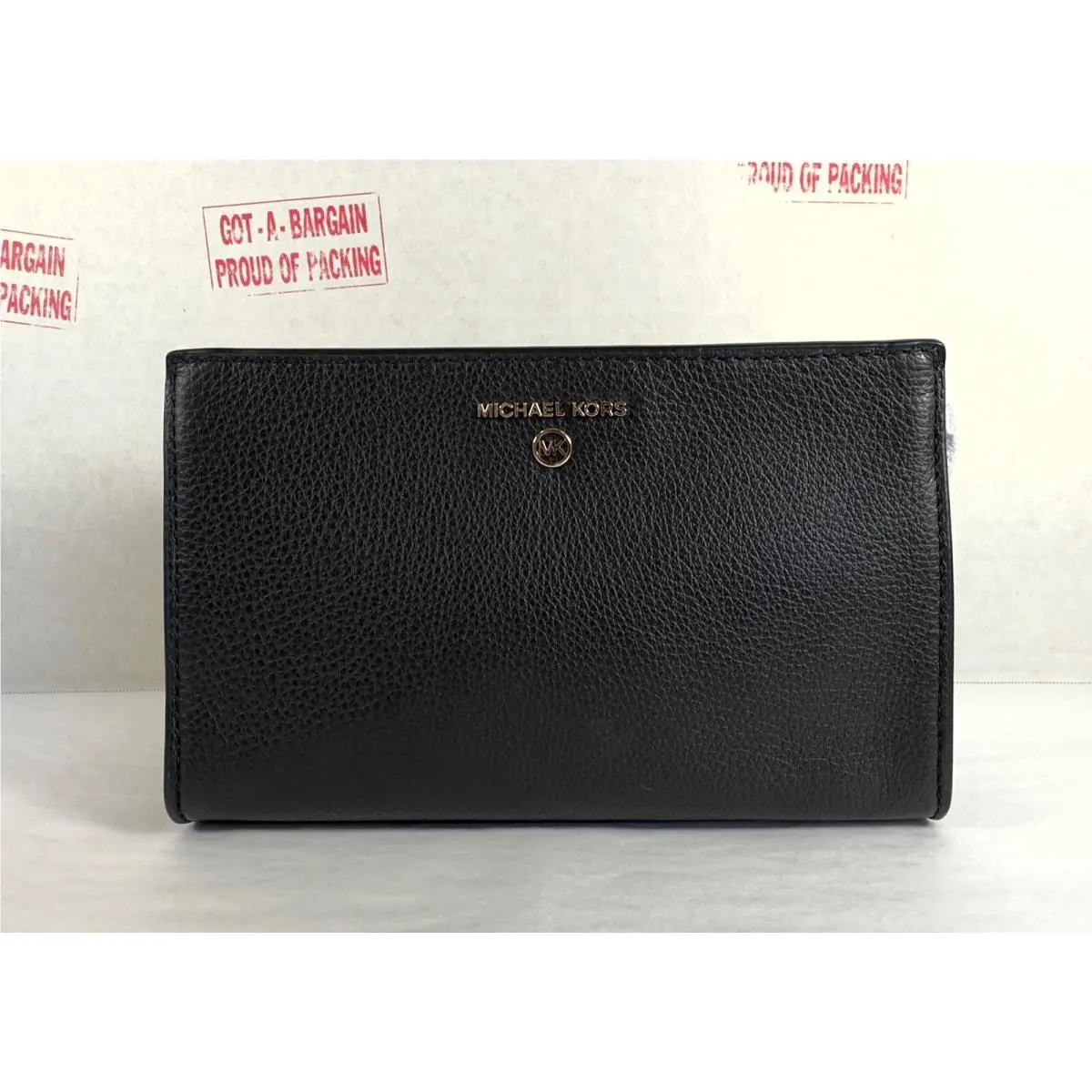 Michael Kors Valerie Small Top Zip Pebbled Leather Crossbody Clutch Bag