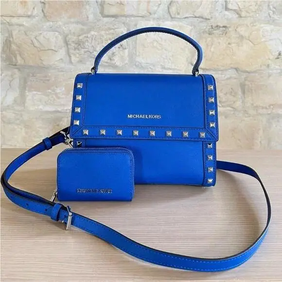 Dillon Electric Blue Std MD Messenger Leather Handbag/wallet Option by Michael Kors