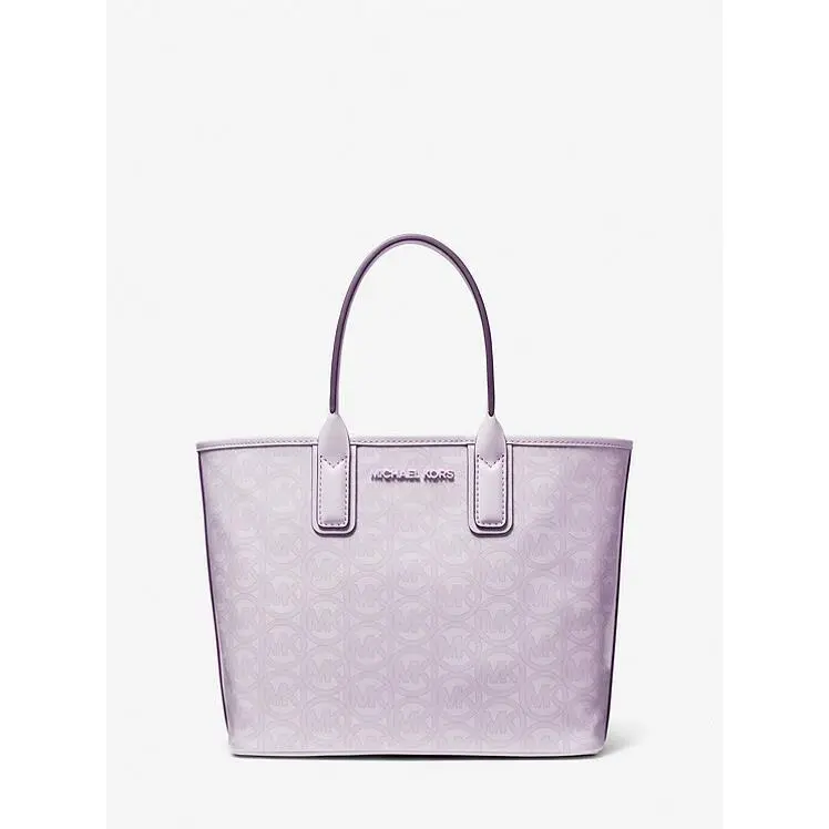 Jodie Small Logo Jacquard Tote Bag LVNDR MIST by Michael Kors