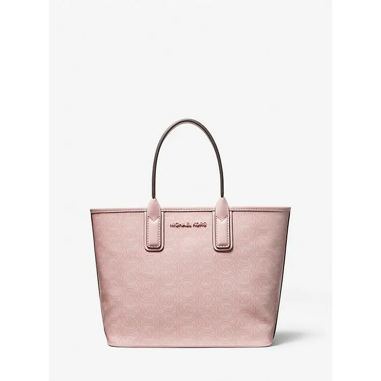 Jodie Small Logo Jacquard Tote Bag POWDER BLUSH by Michael Kors