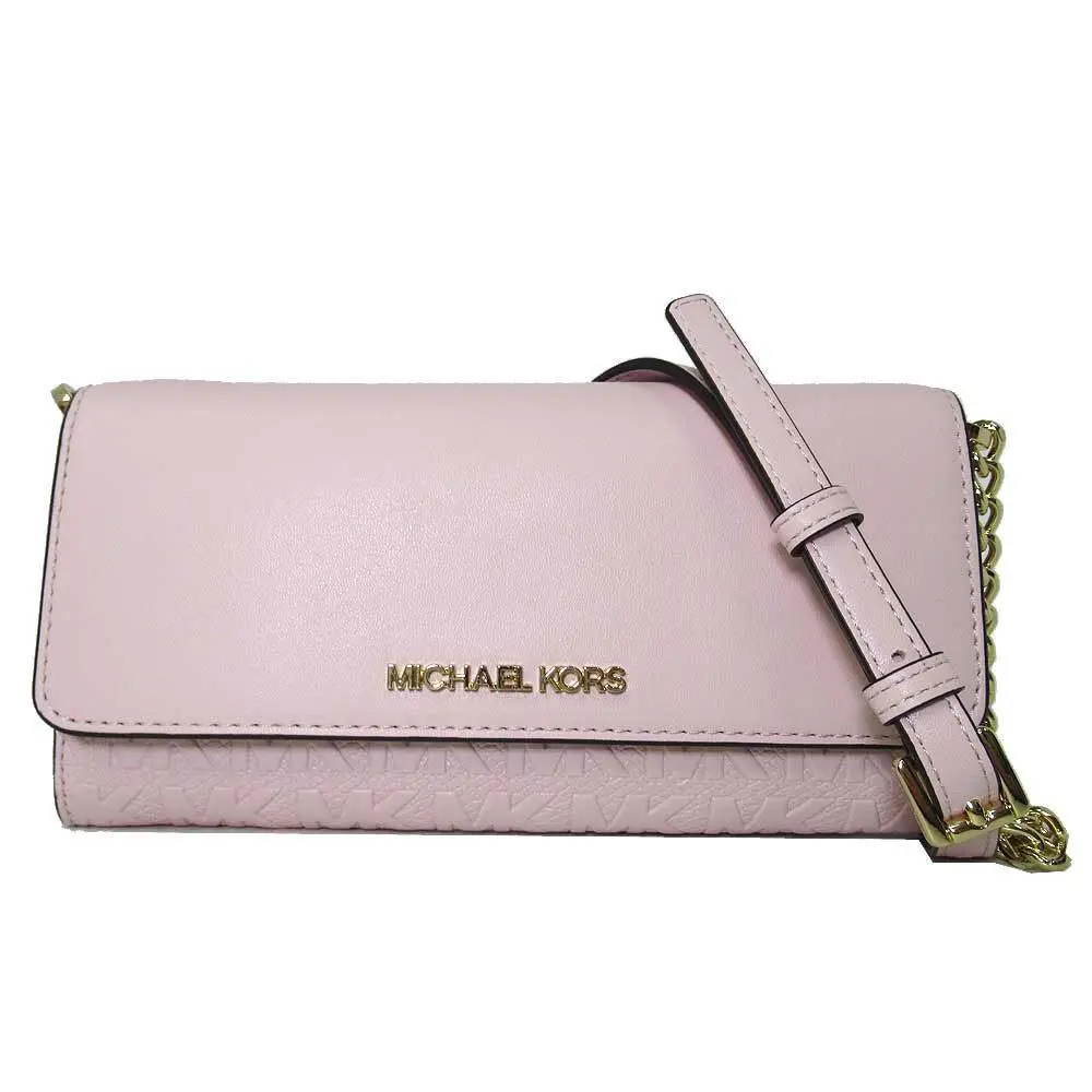 Michael Kors 35T0STTC7Y Jet Set Item Large Crossbody Shoulder Wallet On A Cha