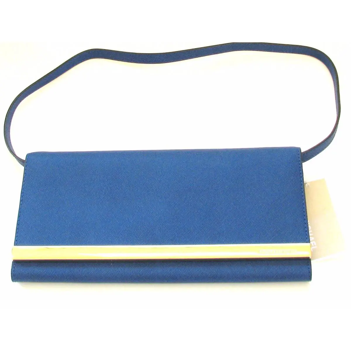 Michael Kors Tilda Cadet Blue+citrus Yellow Leather Clutch Wallet Handbag
