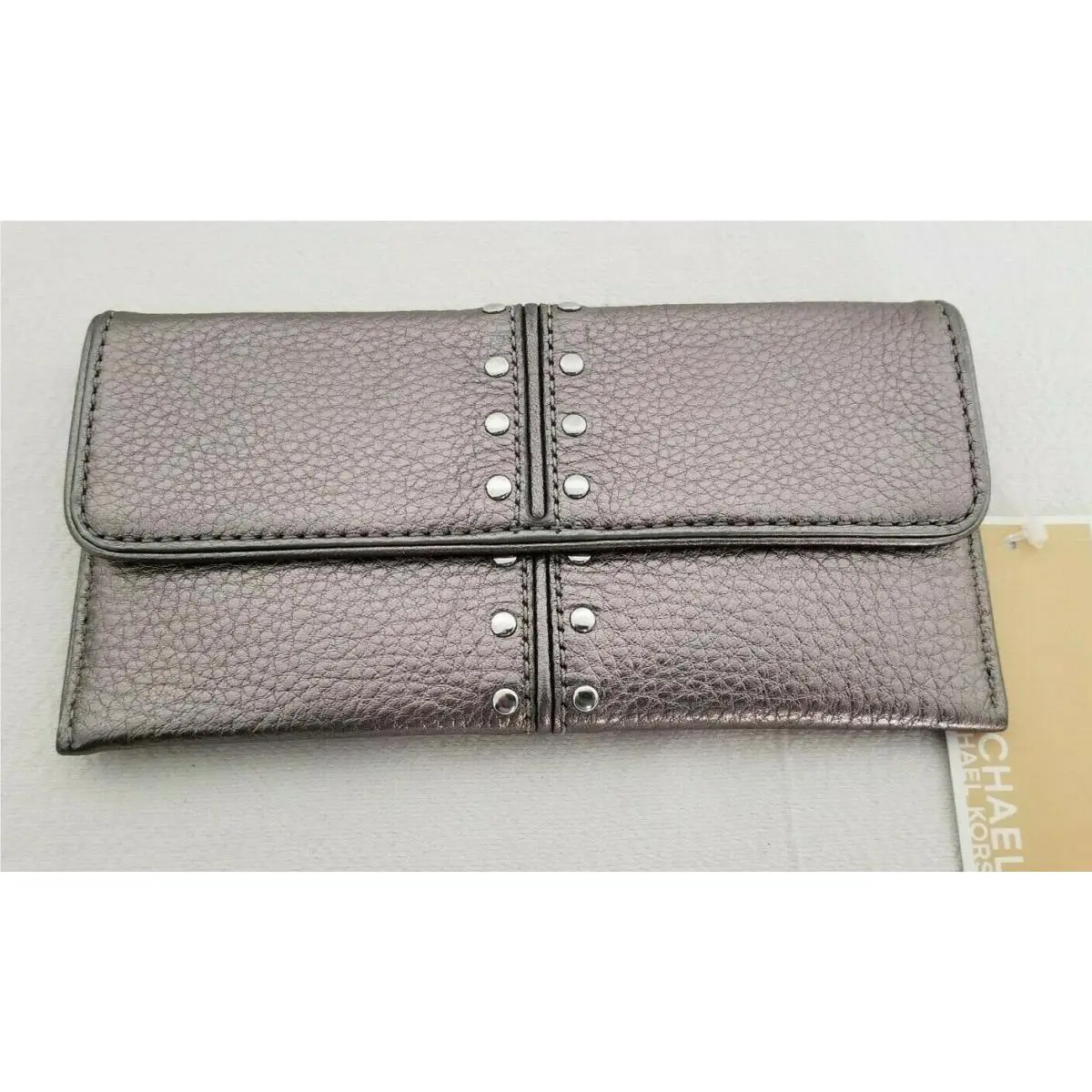 Hamilton Gunmetal Rock Roll Studded Satchel Bag+/or Wallet Wallet by Michael Kors