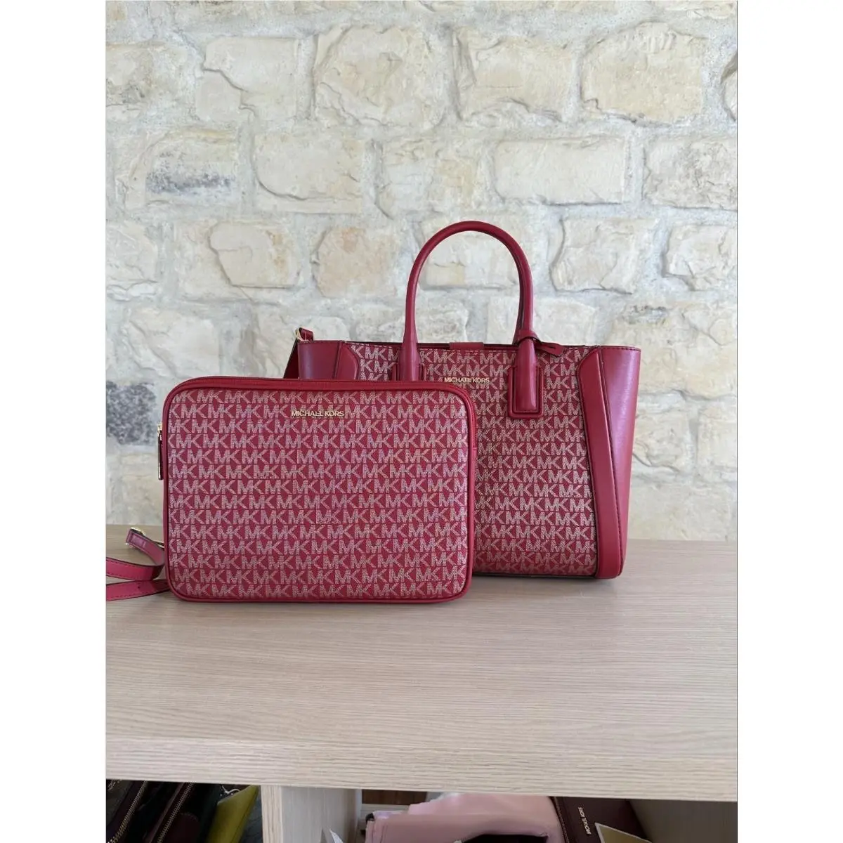 Michael Kors Kali Medium Satchel Crossbody Bag+ipad Case