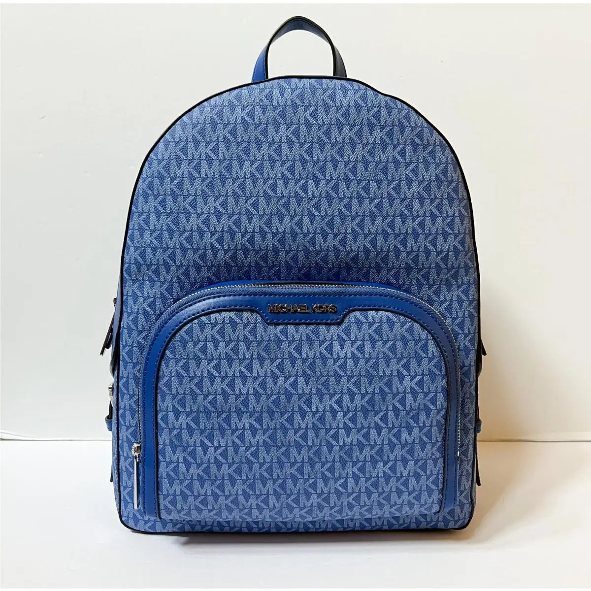 Jaycee Large Zip Pocket Backpack MK Electric Blue by Michael Kors