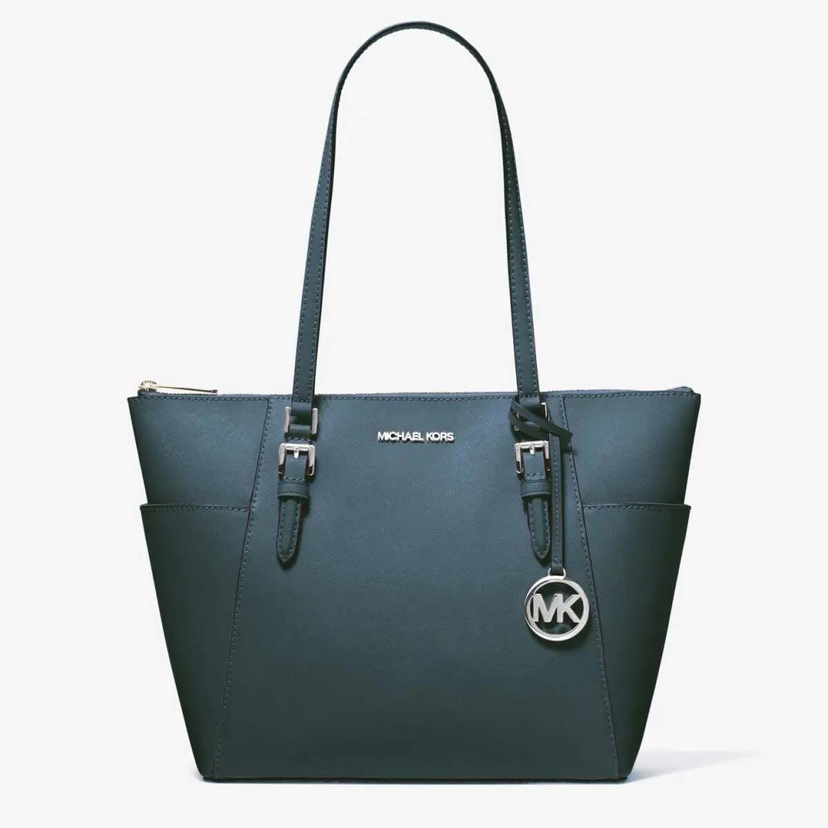 Michael Kors Charlotte Tote Black Luggage Tan Grey Navy Pink Brown Logo Jet Set