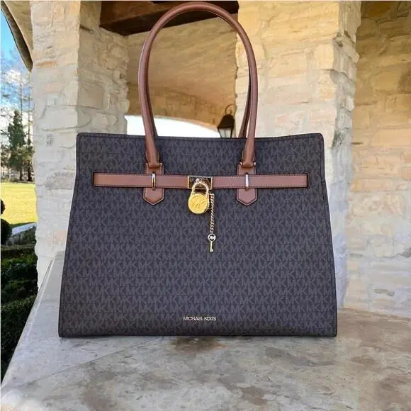 Hamilton XL EW Tote Lock Key Satchel MK Wallet Signature Hamilton Satchel Only by Michael Kors