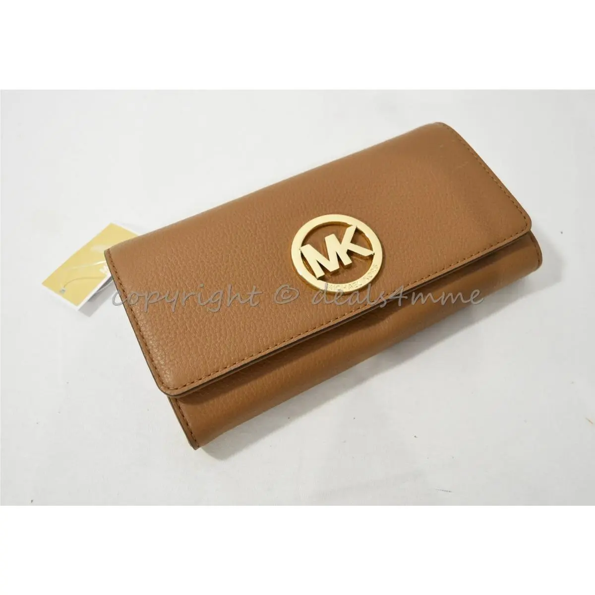 Money Pieces Leather Large Gusset Carryall Wallet. Various Colors Acorn with Gold Hardware by Michael Kors