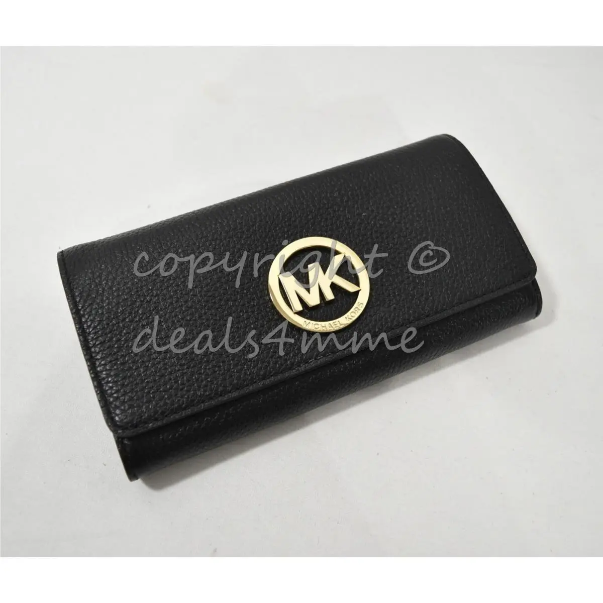 Money Pieces Leather Large Gusset Carryall Wallet. Various Colors Black with Gold Hardware by Michael Kors