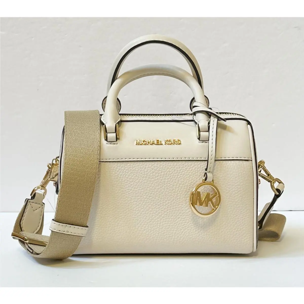 Travel XS Mini Duffle Shoulder Crossbody Handbag LIGHT CREAM by Michael Kors