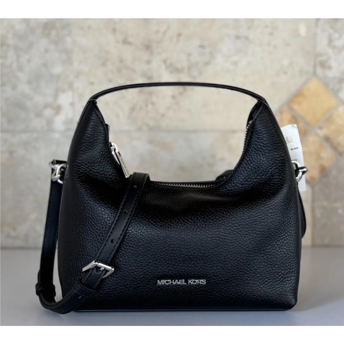 Ember Small Shoulder Crossbody Messenger Bag Black(Pebbled Leather) by Michael Kors