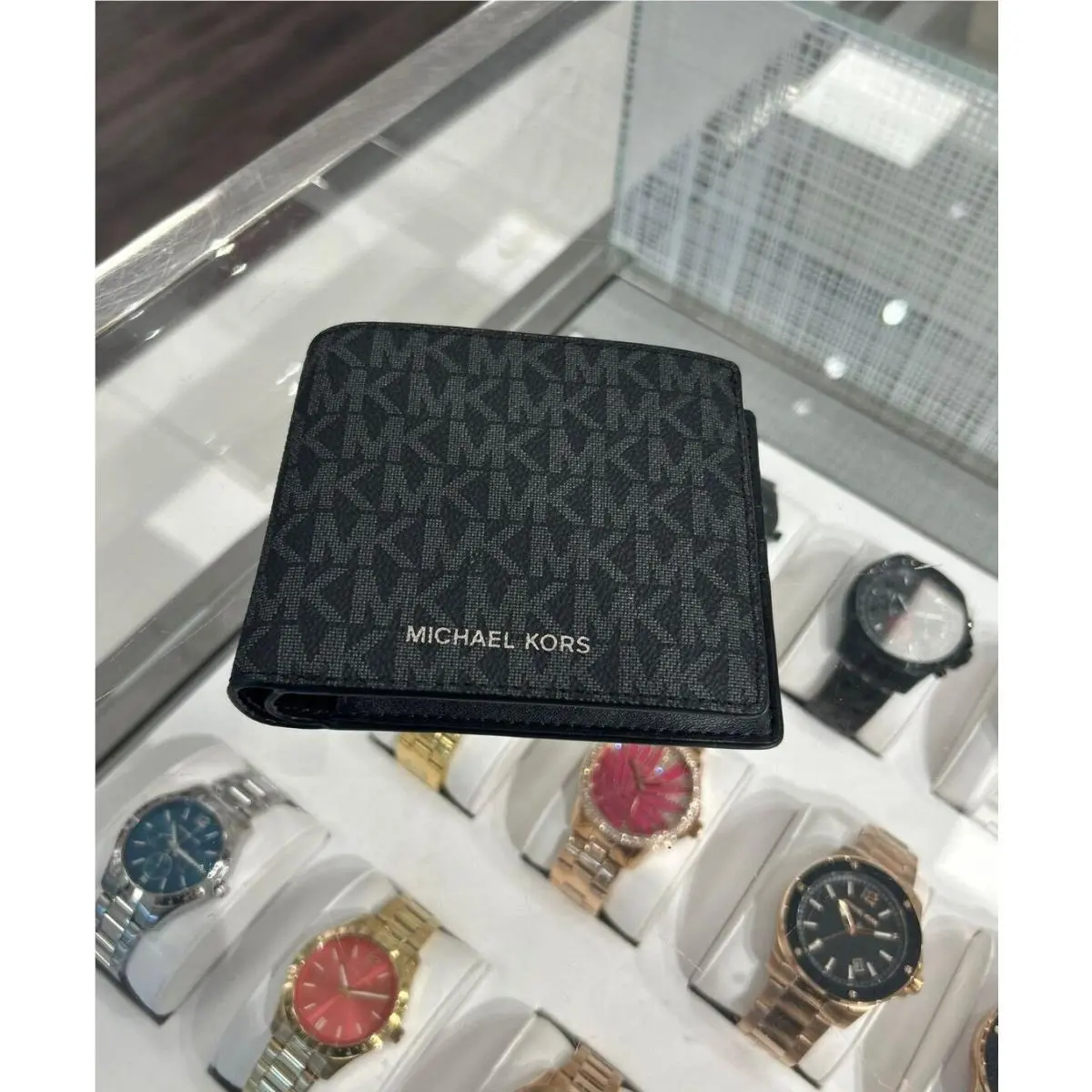 Cooper Men Billfold with Passcase ID Credit Card Holder Wallet MK BLACK by Michael Kors