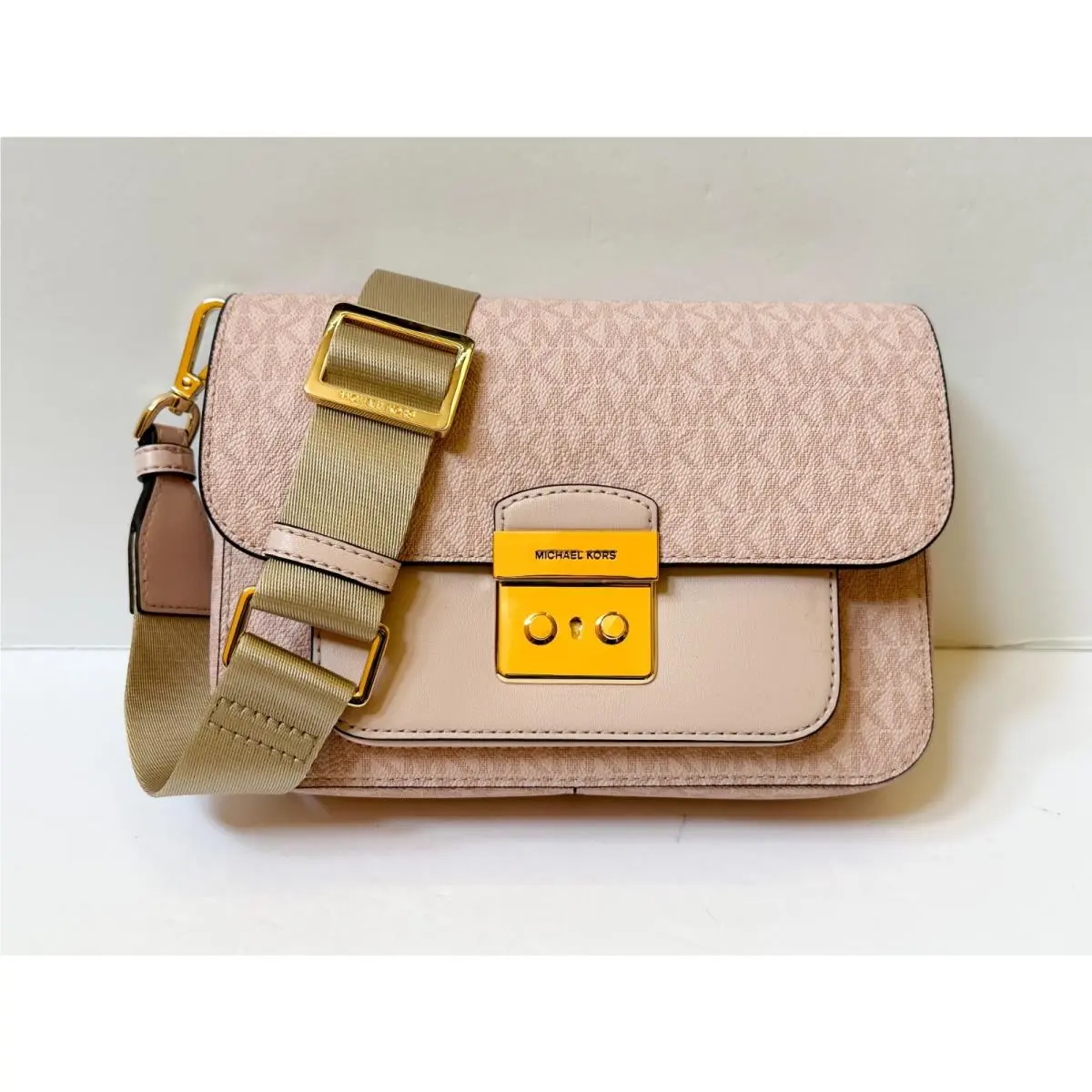 Sloan Editior Medium Flap Shoulder Crossbody Messenger Bag MK DARK POWDER BLUSH by Michael Kors