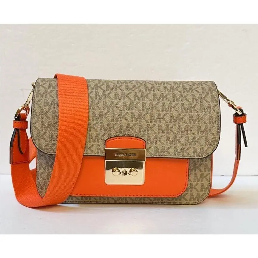 Sloan Editior Medium Flap Shoulder Crossbody Messenger Bag MK POPPY MULTI by Michael Kors