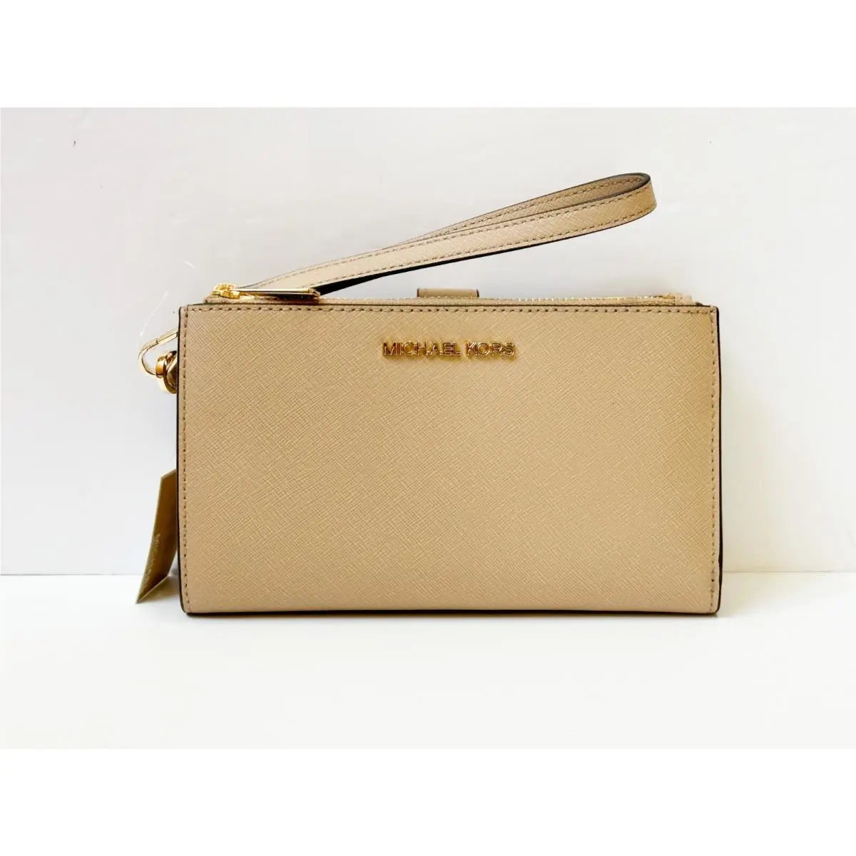 Jet Set Travel Large Double Zip Phone Wristlet Wallet Bisque by Michael Kors