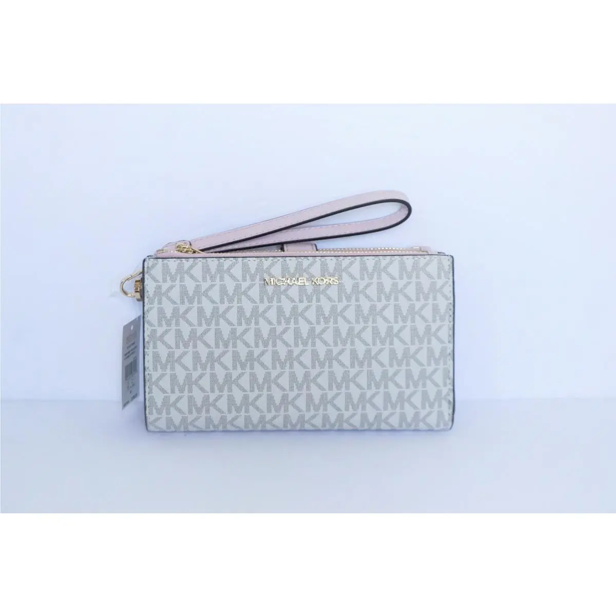 Jet Set Travel Large Double Zip Phone Wristlet Wallet MK Vanilla Pink by Michael Kors