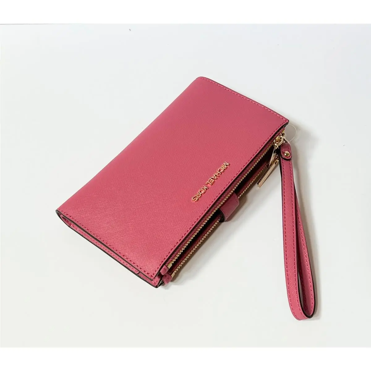 Jet Set Travel Large Double Zip Phone Wristlet Wallet Rosewood by Michael Kors