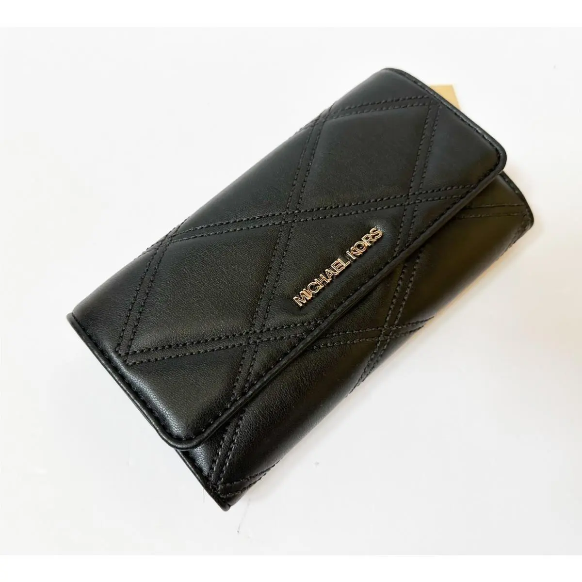Michael Kors Jet Set Travel Large Trifold Wallet Soft Quilted Leather
