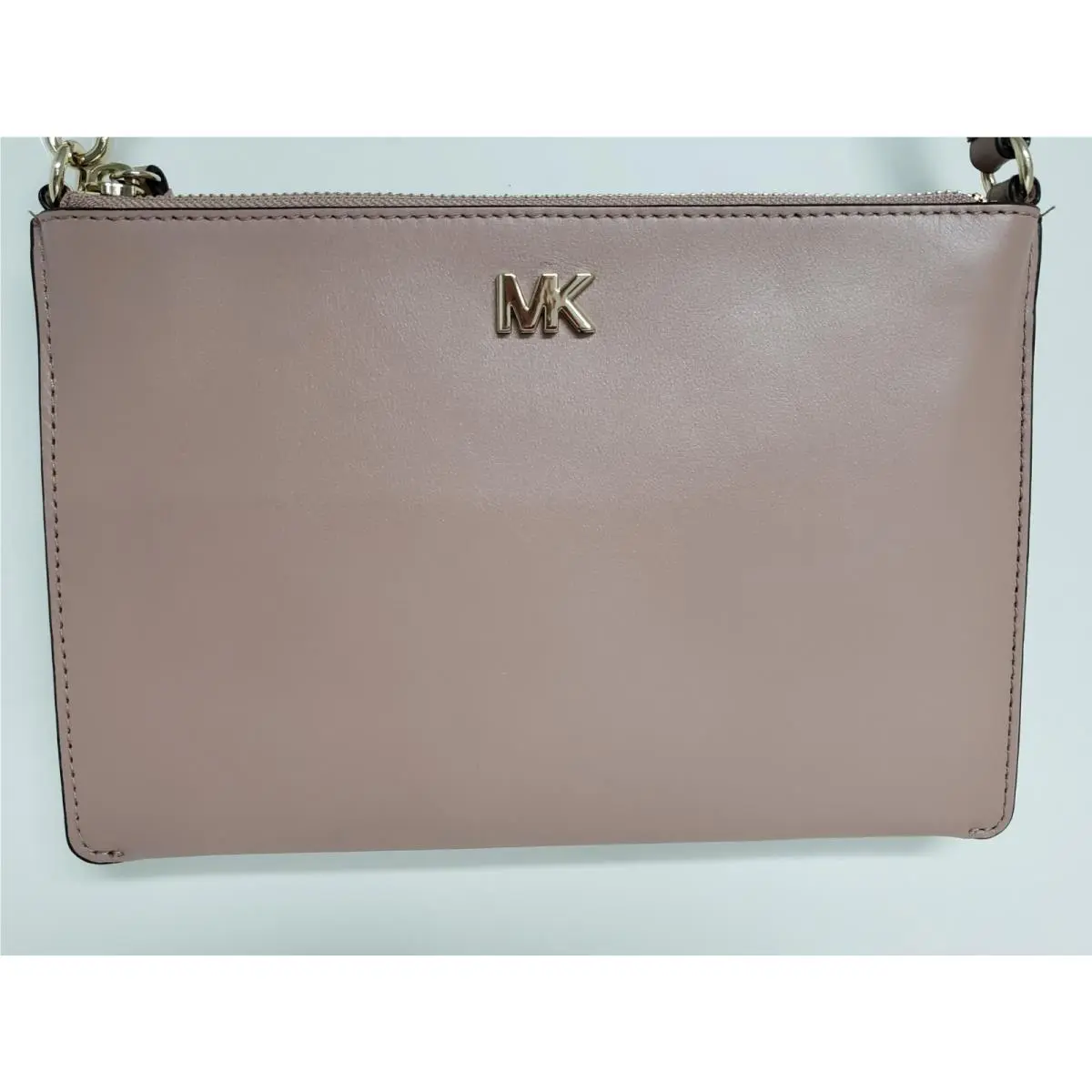 Medium Leather Convertible Wristlet Pouch Grey Navy Black Navy Fawn Pink by Michael Kors