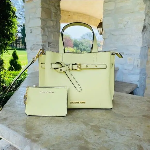 Emilia Small Satchel Crossbody Bag Pebbled Leather/wallet/wristlet Handbag+Wristlet by Michael Kors