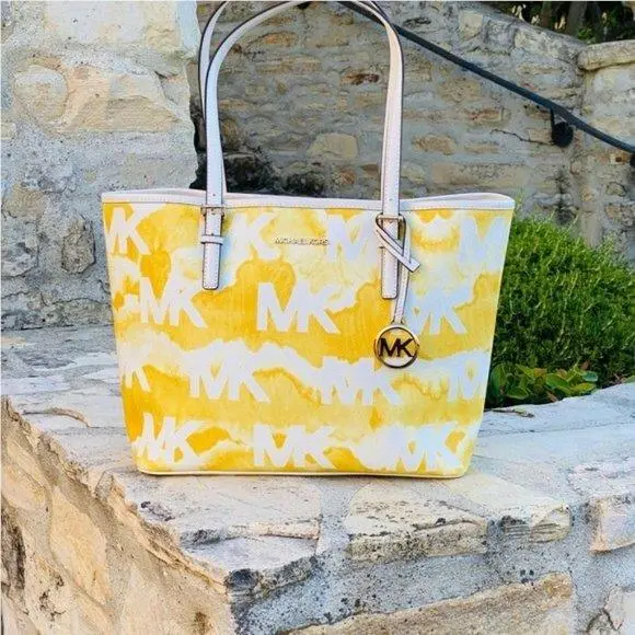 Graphic Tote Jet Travel Tote Handbag/wallet Options Buttercup by Michael Kors