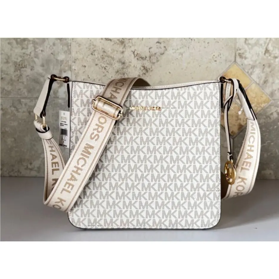 Jet Set Travel Small Messenger Shoulder Crossbody Bag MK Light Cream Multi by Michael Kors