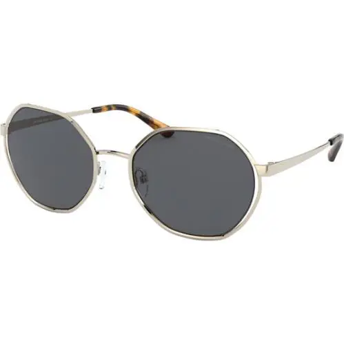 Porto Women`s Geometric Round Sunglasses - MK1072 Lt Gold-Tone/Navy (101487) by Michael Kors