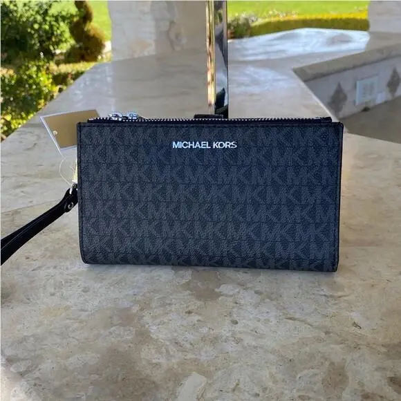 Eden Medium Bucket Drawstring Handbag Logo Wallet Option Black wallet by Michael Kors