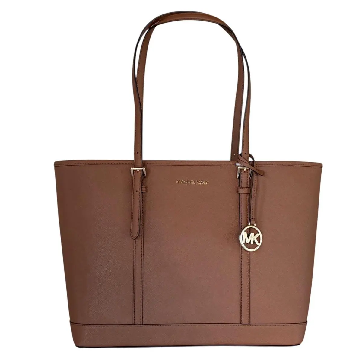 Michael Kors Jet Set Travel Large Top Zip Shoulder Tote Bag Luggage Brown