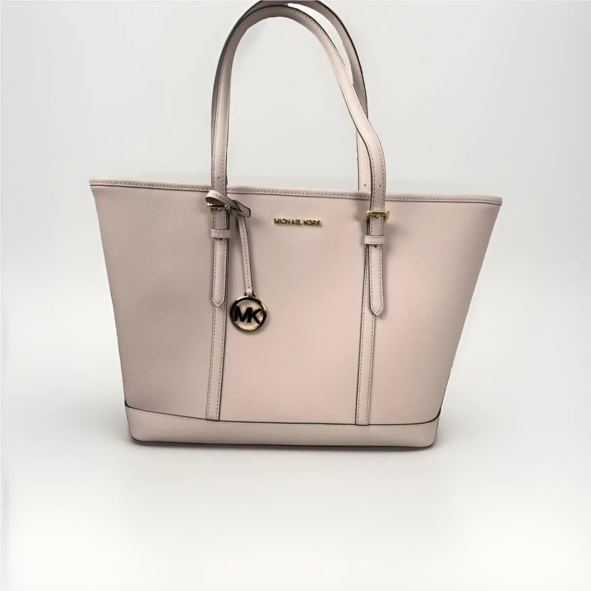 Powder Blush Pink Jet Set Travel Large Saffiano Leather Tote Bag by Michael Kors