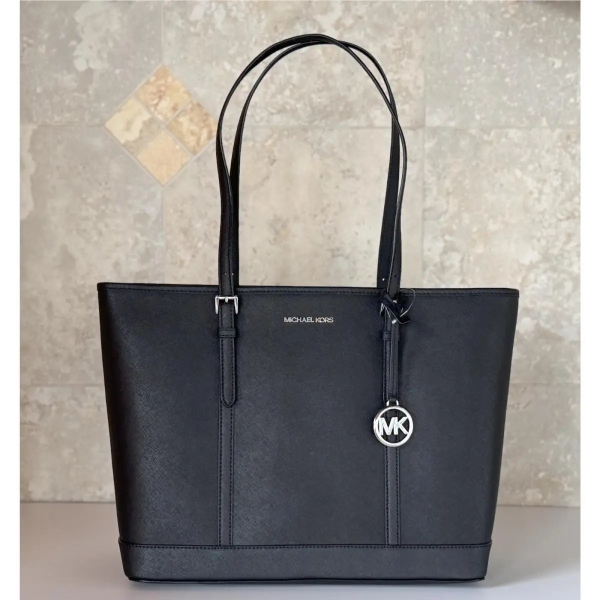 Jet Set Travel Large Top Zip Shoulder Tote Bag Luggage Brown by Michael Kors