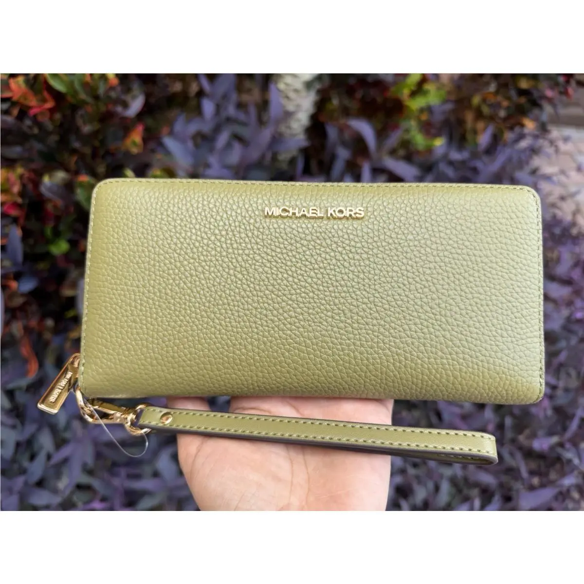 Michael Kors Jet Set Travel MK Continental Wallet Wristlet Black Leather