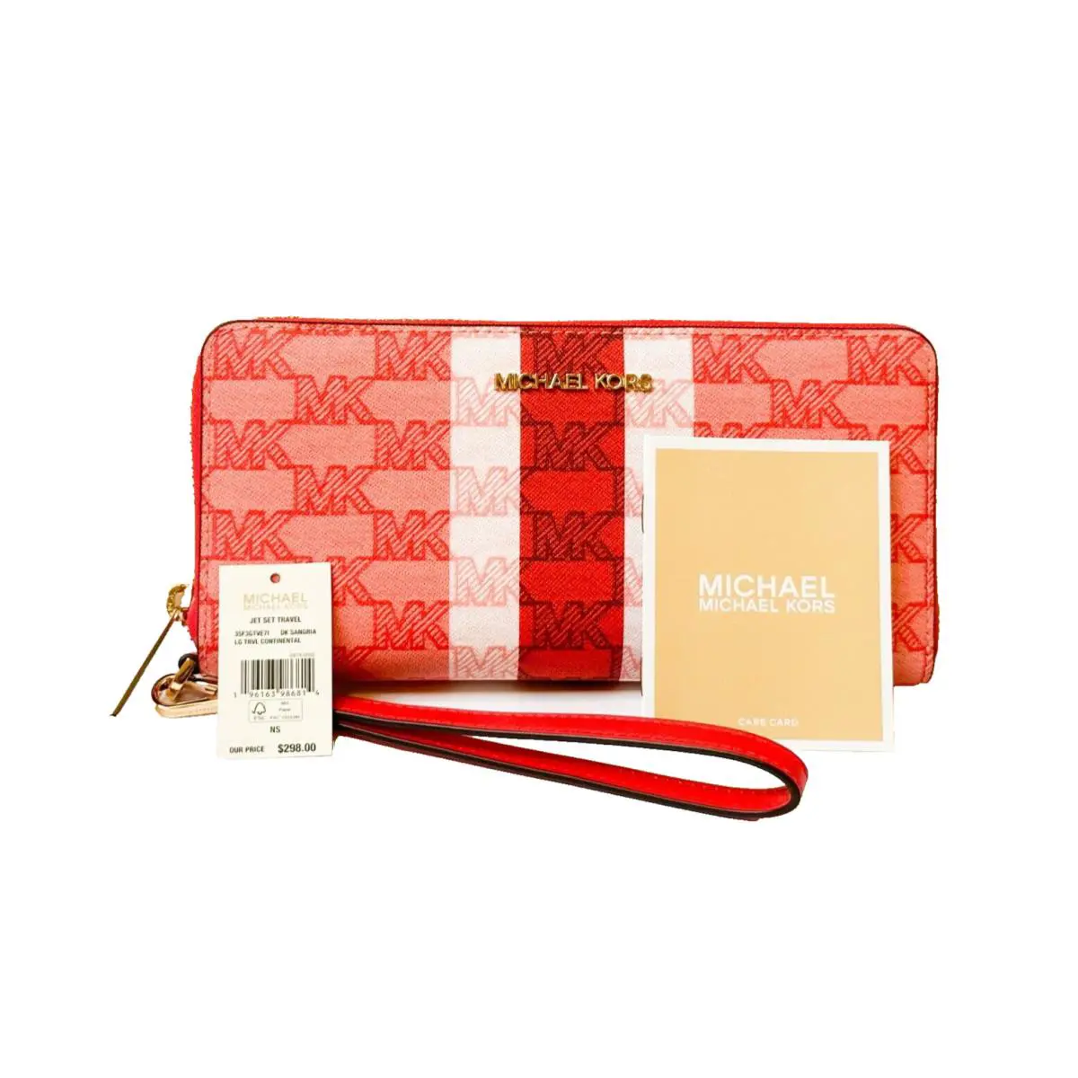 Michael Kors Jet Set Travel Large Continental Wallet MK Dark Sangria Multi