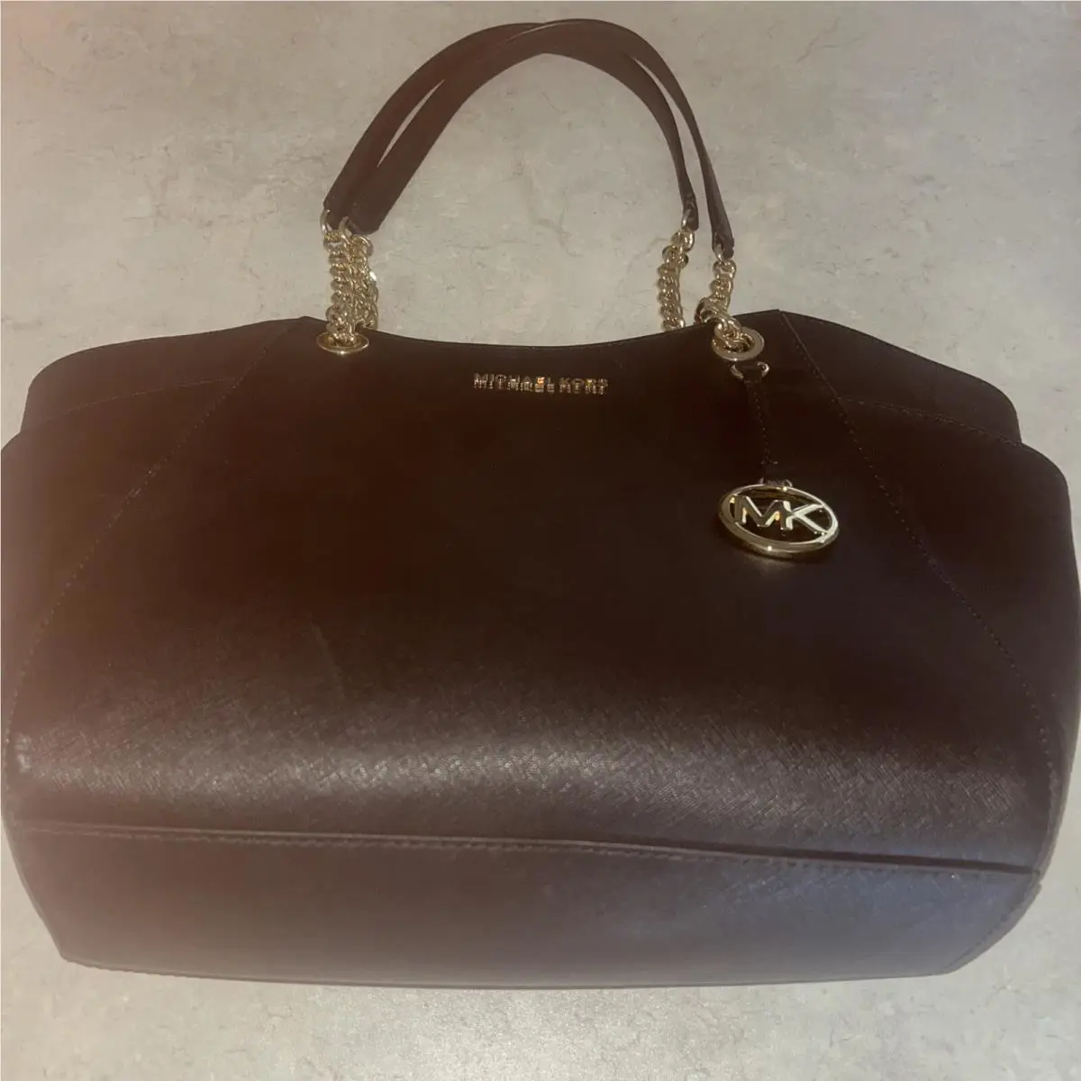 Michael Kors Women Large Leather Shoulder Tote Purse Handbag Bag Satchel Black