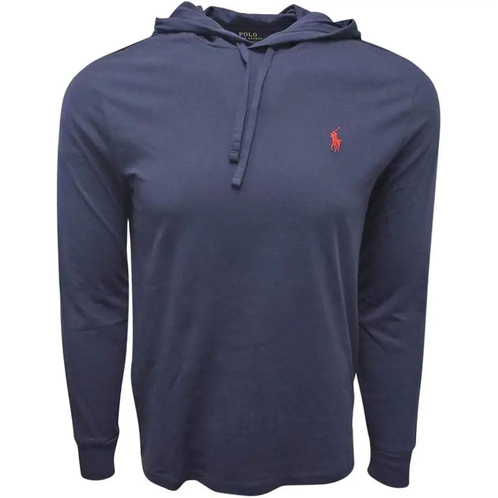 Michael Kors Polo RL Men`s Long Sleeve Jersey Knit Pullover Hoodie Navy Small