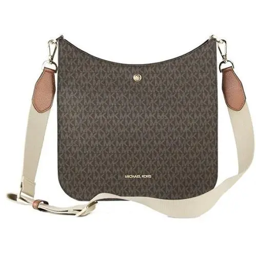 Briley Small Messenger Crossbody Bag Signature Handbag Brown Pvc by Michael Kors