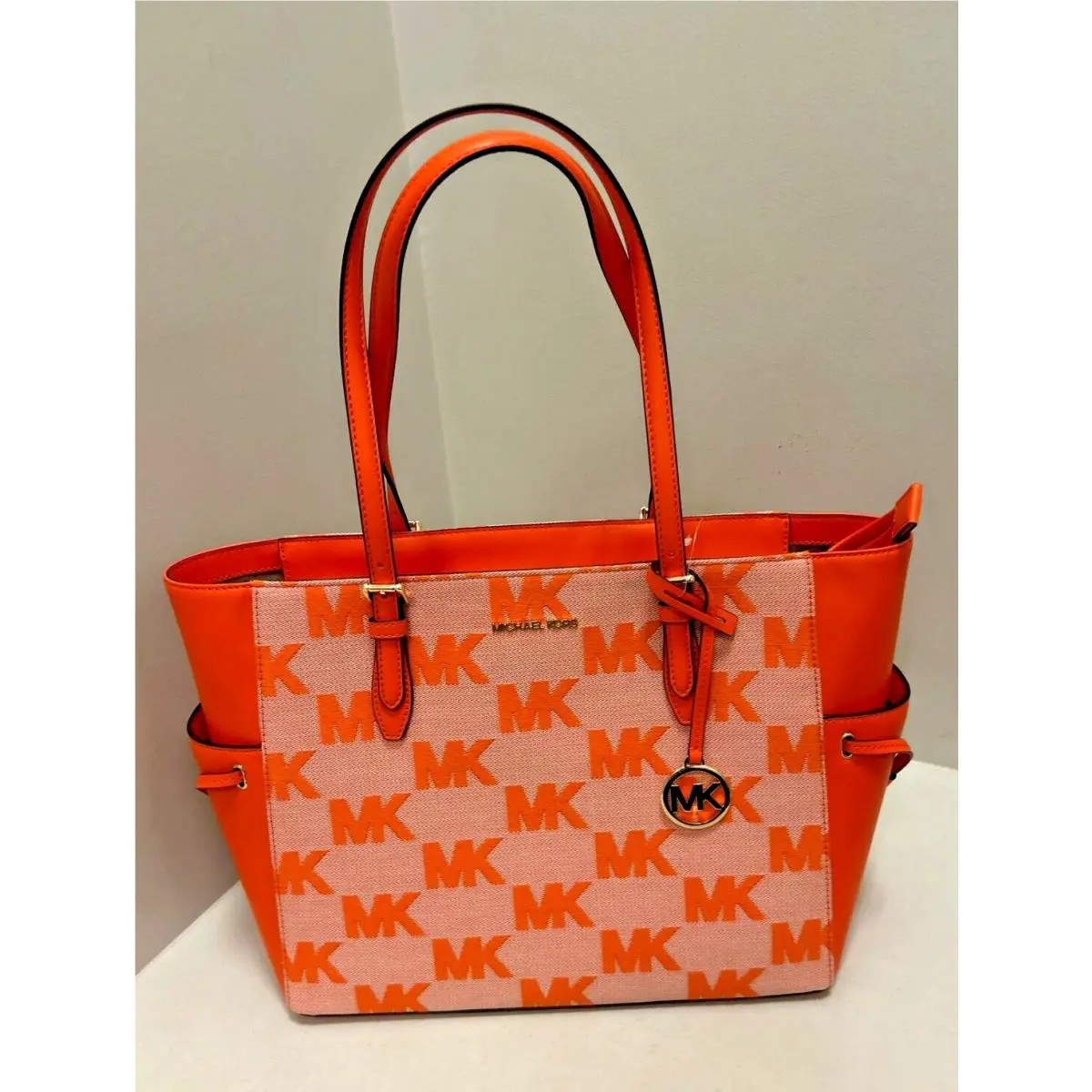Michael Kors Gilly Large Drawstring Travel Tote Shoulder Handbag Purse - Poppy