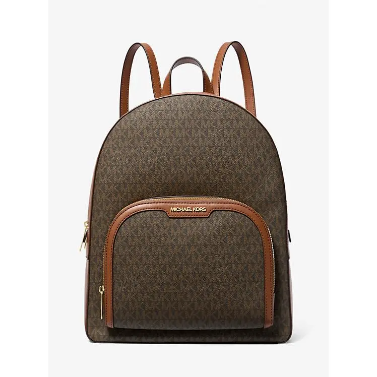 Latest Michael Kors Jaycee Large Size Vanilla Logo Monogram Pvc Backpack