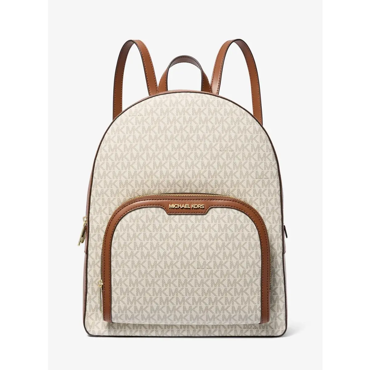 Latest Michael Kors Jaycee Large Size Vanilla Logo Monogram Pvc Backpack