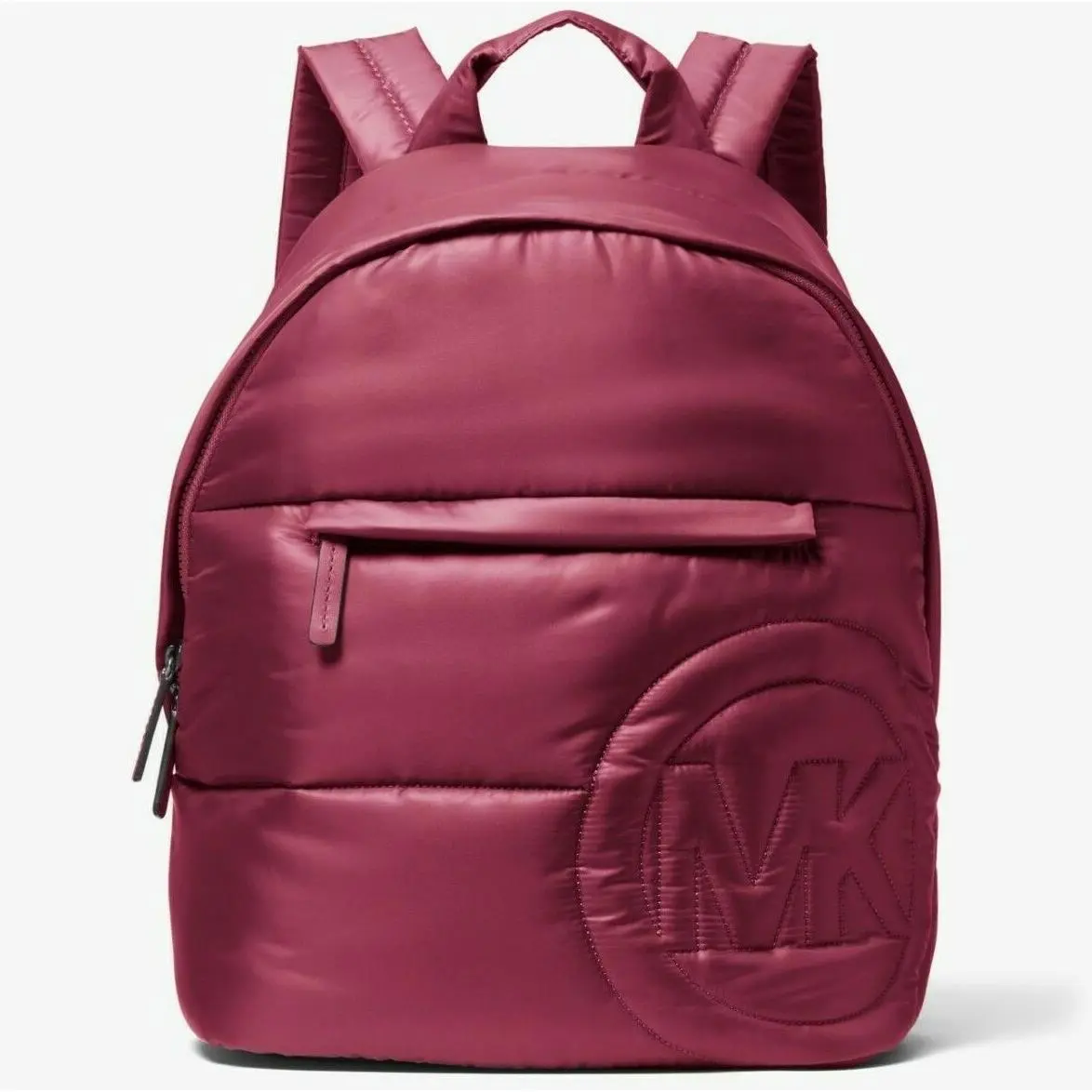 Michael Kors Rae Medium Quilted Nylon Burgundy Backpack 35F1U5RB2C FS Y