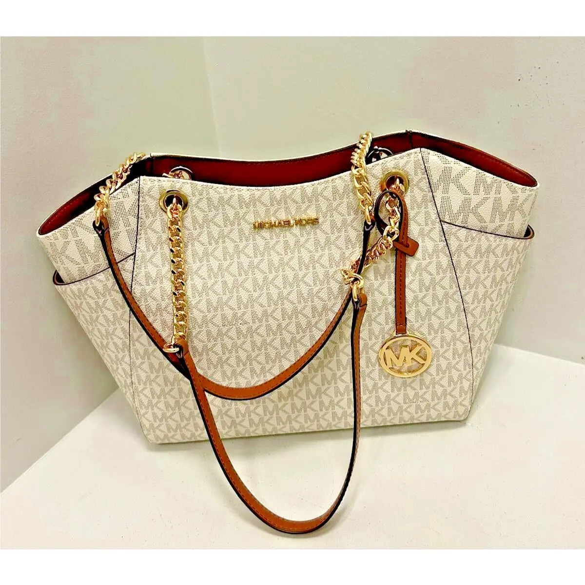 Michael Kors Women Ladies Large Fashion Tote Handbag Bag Purse Shoulder Vanilla
