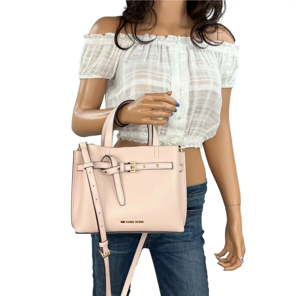 Michael Kors Emilia Small Satchel Shoulder Crossbody Bag Pink