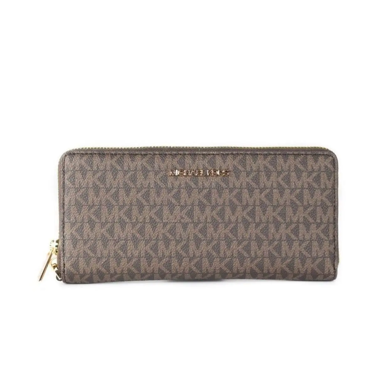 Michael Kors Women`s Zip Around Brown 2019 Large Sized Purse Wallet