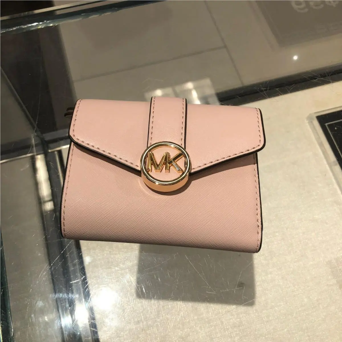 Michael Kors Women`s Wallet Carmen Medium Flap Bifold in Powder Blush