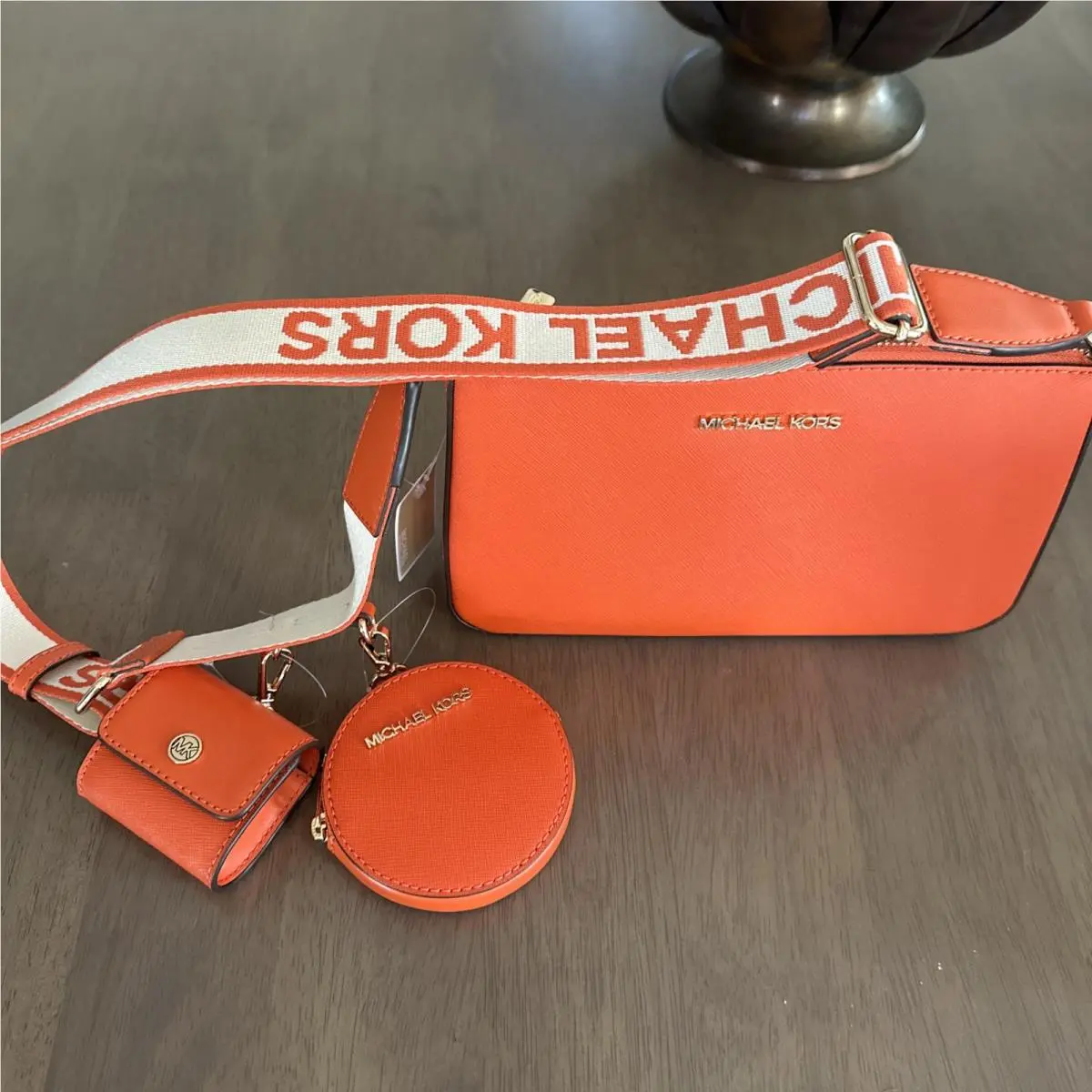 Michael Kors Crossbody Bag Orange/red Clay Small W/accessories Spring