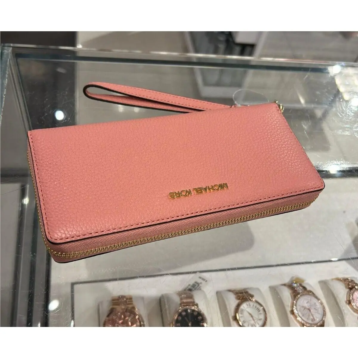 Michael Kors Women Lady Large Leather Continental Long Wallet Wristlet Primrose