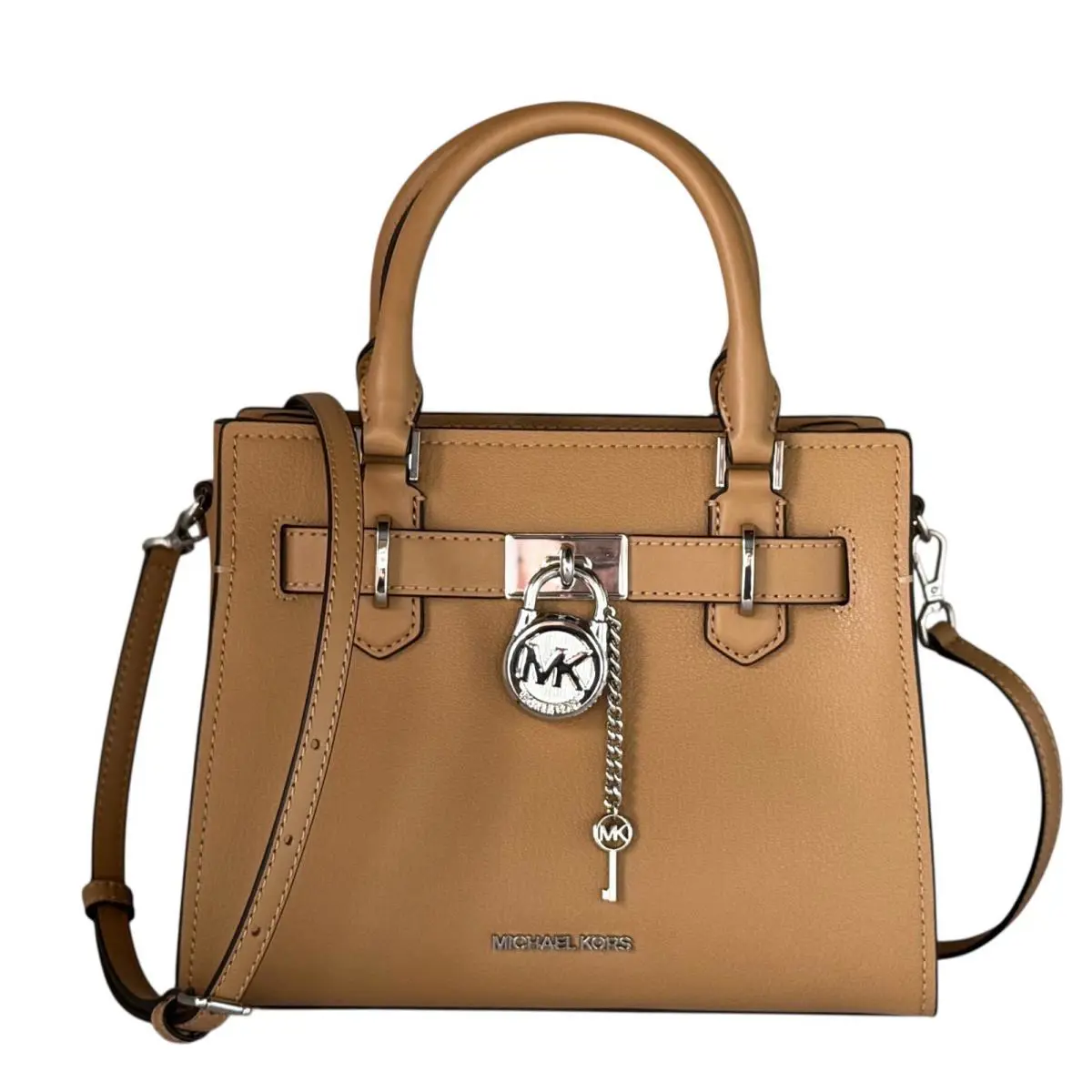 Michael Kors Hamilton SM Satchel Shoulder Crossbody Bag Peanut