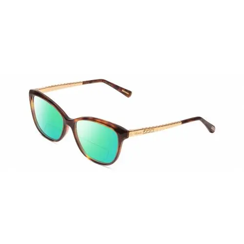VCH243S Cateye Polarized Bifocal Sunglass Tortoise Havana/rose Gold 53mm Green Mirror by Chopard