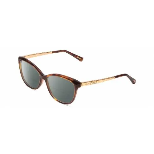 VCH243S Cateye Polarized Bifocal Sunglass Tortoise Havana/rose Gold 53mm Grey by Chopard