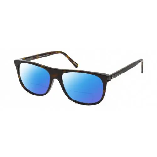SCH294 Unisex Polarized Bifocal Sunglasses Brown Tortoise Gunmetal 57 mm Blue Mirror by Chopard
